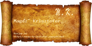Magó Krisztofer névjegykártya