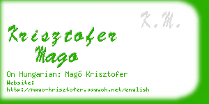 krisztofer mago business card
